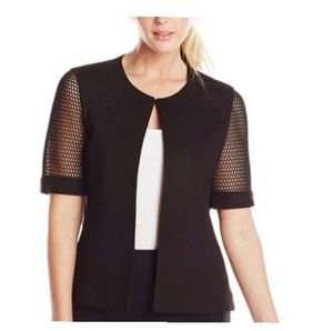 NINE WEST Black mesh sleeve jacket Size 8